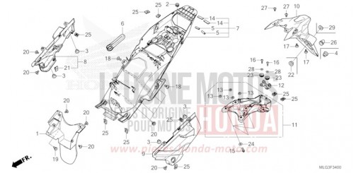 GARDE-BOUE ARRIERE (CRF1100A/AL/D/DL) CRF1100AN de 2022